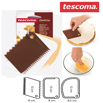 Conjunto De 3 Espátulas Flexíveis Pastelaria Tescoma        