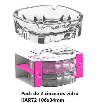 Pack De 2 Cinzeiros Vidro Kar72  106X34Mm Lav               