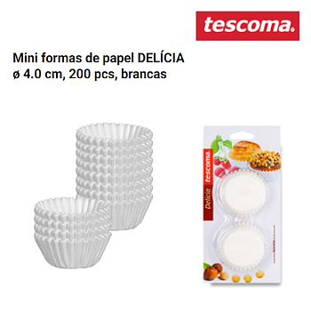 Formas De Papel Delícia Ø 4.0 Cm, 200 Pcs, Brancas Tescoma  