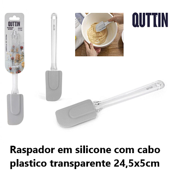 Raspador Em Silicone C/Cabo Plast. Transp 24,5X5Cm          