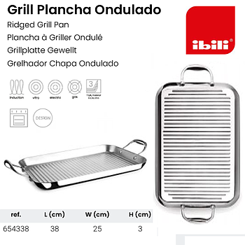 Grelhador Inox Triply Natural Todo Calor 38X25X3Cm Ibili    