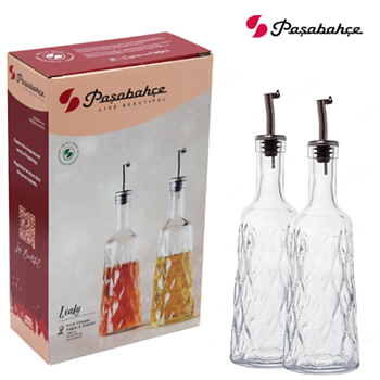 Galheteiros Em Vidro Leafy 80404 Azeite E Vinagre 380Cc     
