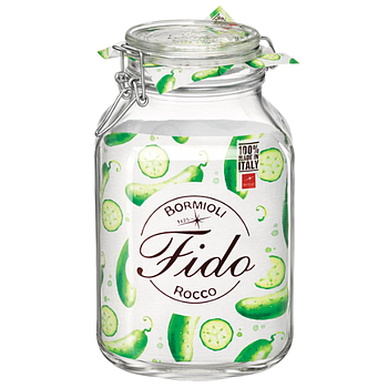 Frasco Fido Vidro Com Mola Transparente 2Lt Bormioli        