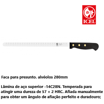 Faca Para Presunto. Alvéolos Lamina De 280Mm Icel           