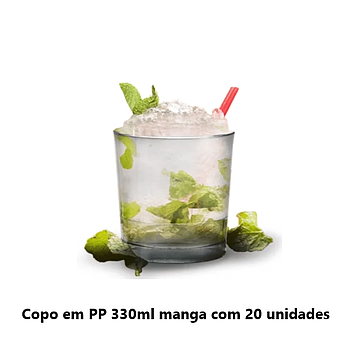 Copo De Caipirinha 330Ml Em Pp  Pack Com 20 Unidades        