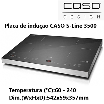 Placa De Indução Dupla Caso S-Line 3500W 542X59X357Mm       