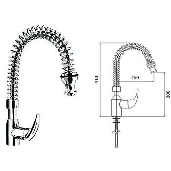 Misturadora Bancada Monofuro Cano Flex. Mola Rmt1           