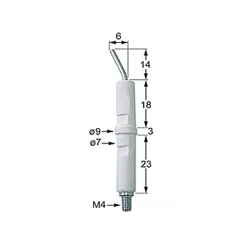 Vela Diam.7X44Mm L=64Mm Ponta Curv.15Mm Rosca (Emsitca0)    